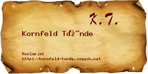 Kornfeld Tünde névjegykártya